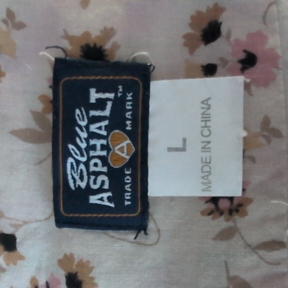 Blue Asphalt Pink Floral Print Skirt Beige Eyelet Lace Hem - Women's Large - Picture 6 of 7